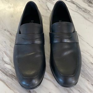 Venettini Kid’s Black Slip-On Leather Loafers Size UK 31/US 13